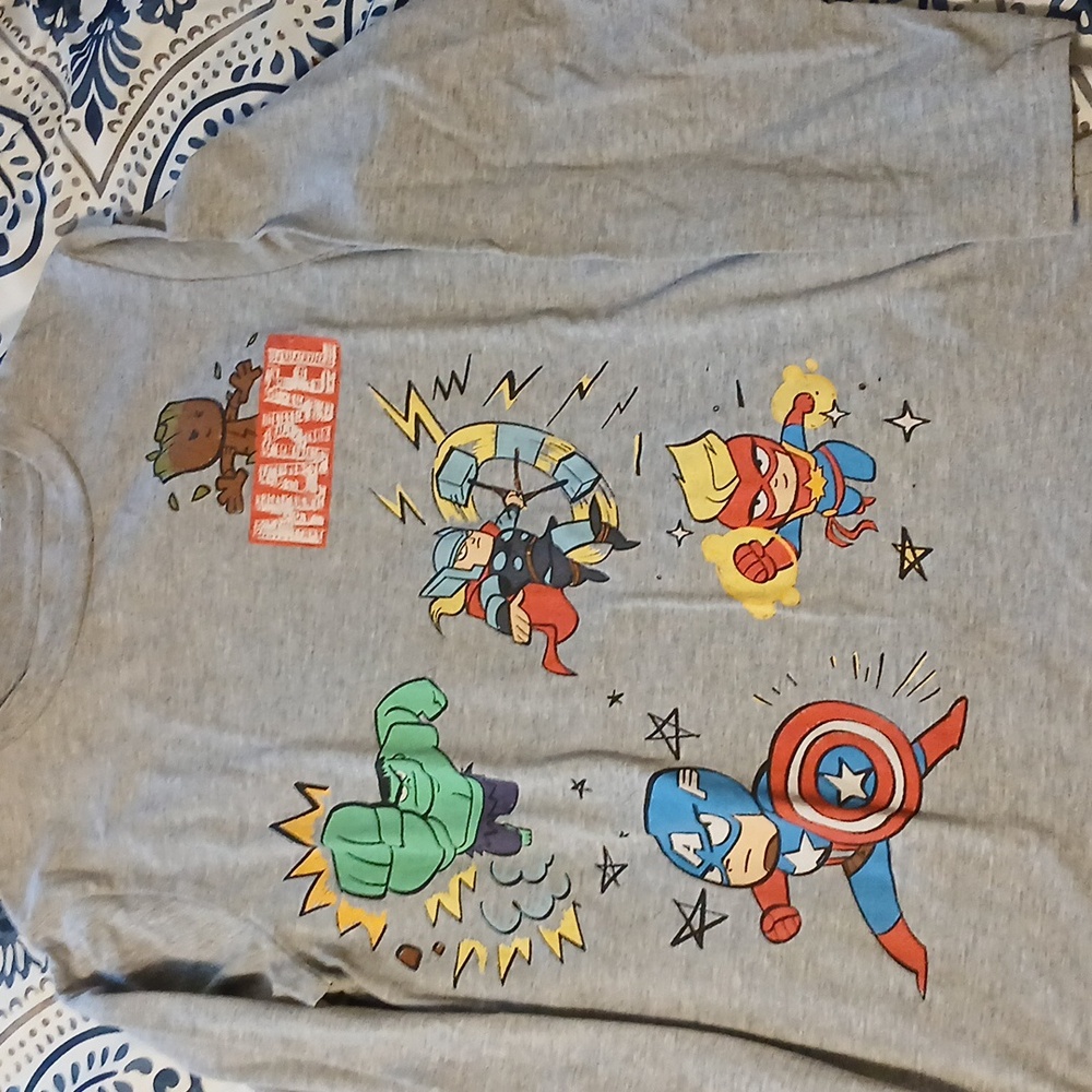 Marvel Boy’s Long Sleeve Graphic T-Shirt - Gray Size X-Large